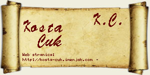 Kosta Ćuk vizit kartica